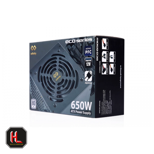 Nguồn Infinity ECO 650W V2 80 Plus Single Rail PSU